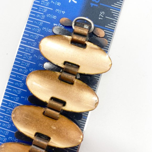 521 Vintage Matisse green enameled copper bracelet - Picture 7 of 7